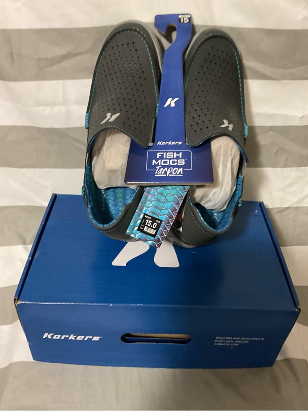 Korkers Fish Mocs Tarpon Slip-On Water Shoes New w/ Hang Tag & Box Men’s 15